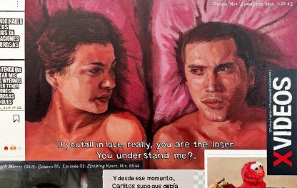Detalle Gaspar Noe Love de la pintura #love #sex del artista Álvaro Sánchez del Castillo del proyecto La furia del hashtag: pinturas sobre postfotografias